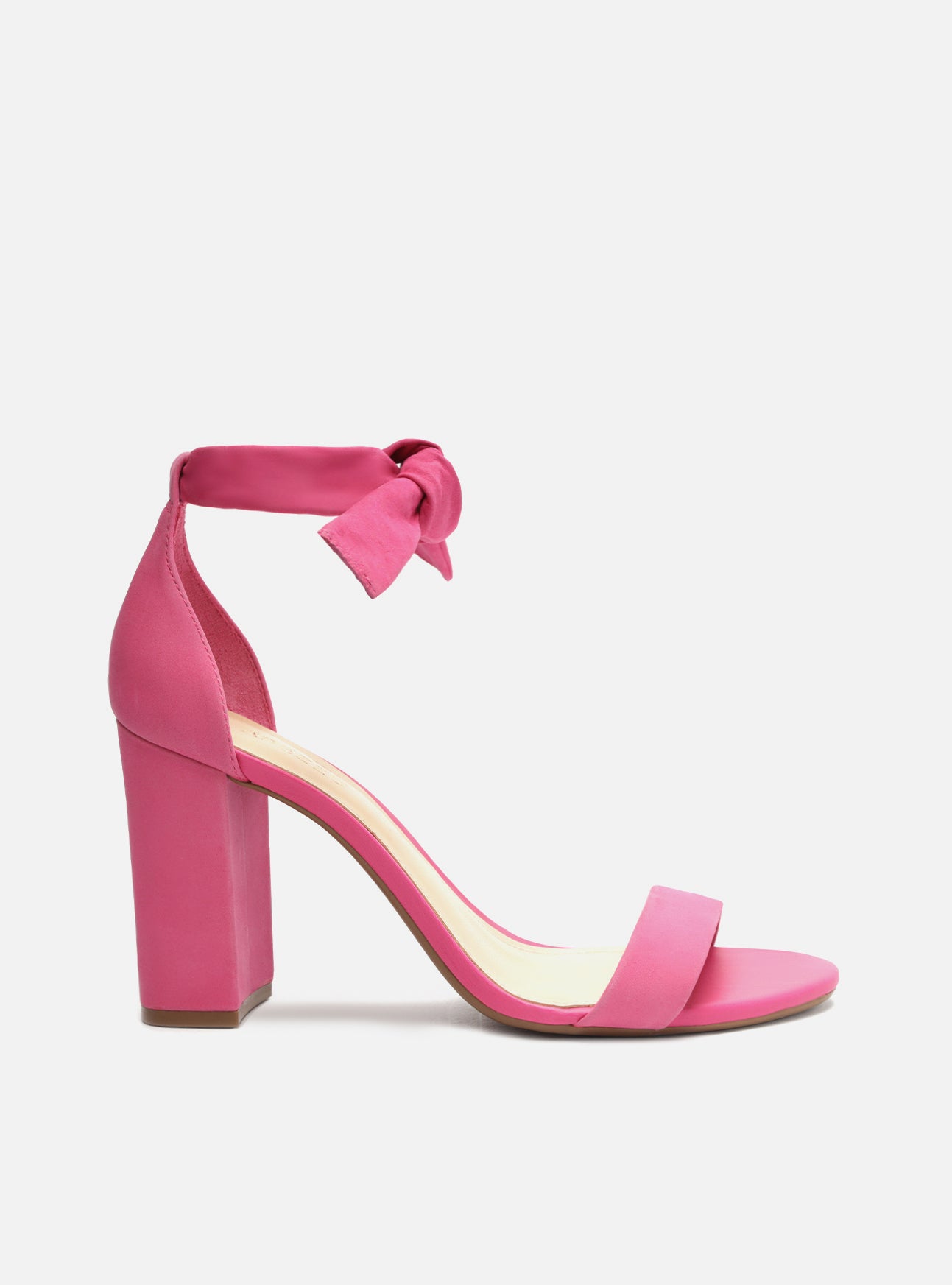 Addison Pink High Block Genuine Leather Sandal Arezzo