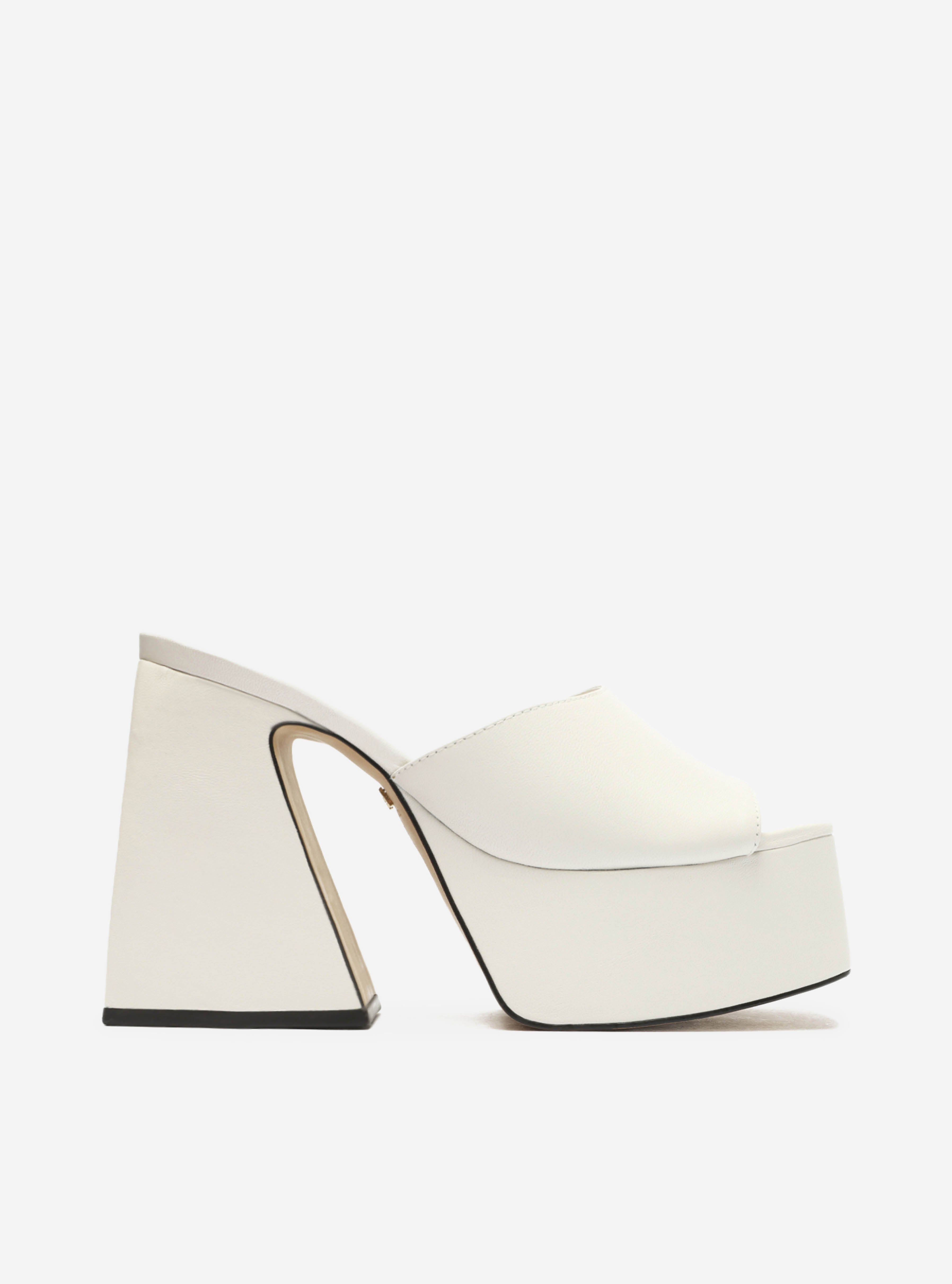 Megan White Platform Leather Sandal