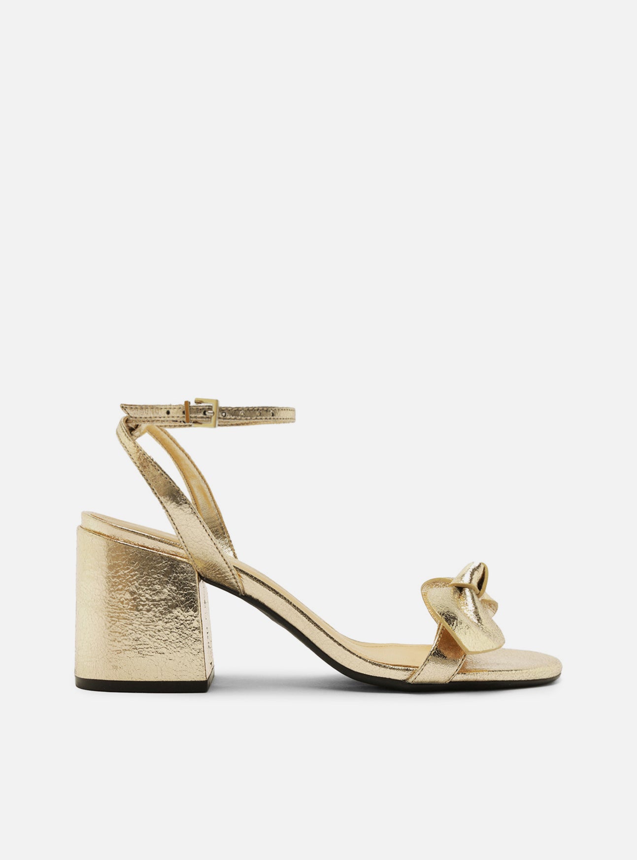 Gold mid block heel sandals best sale