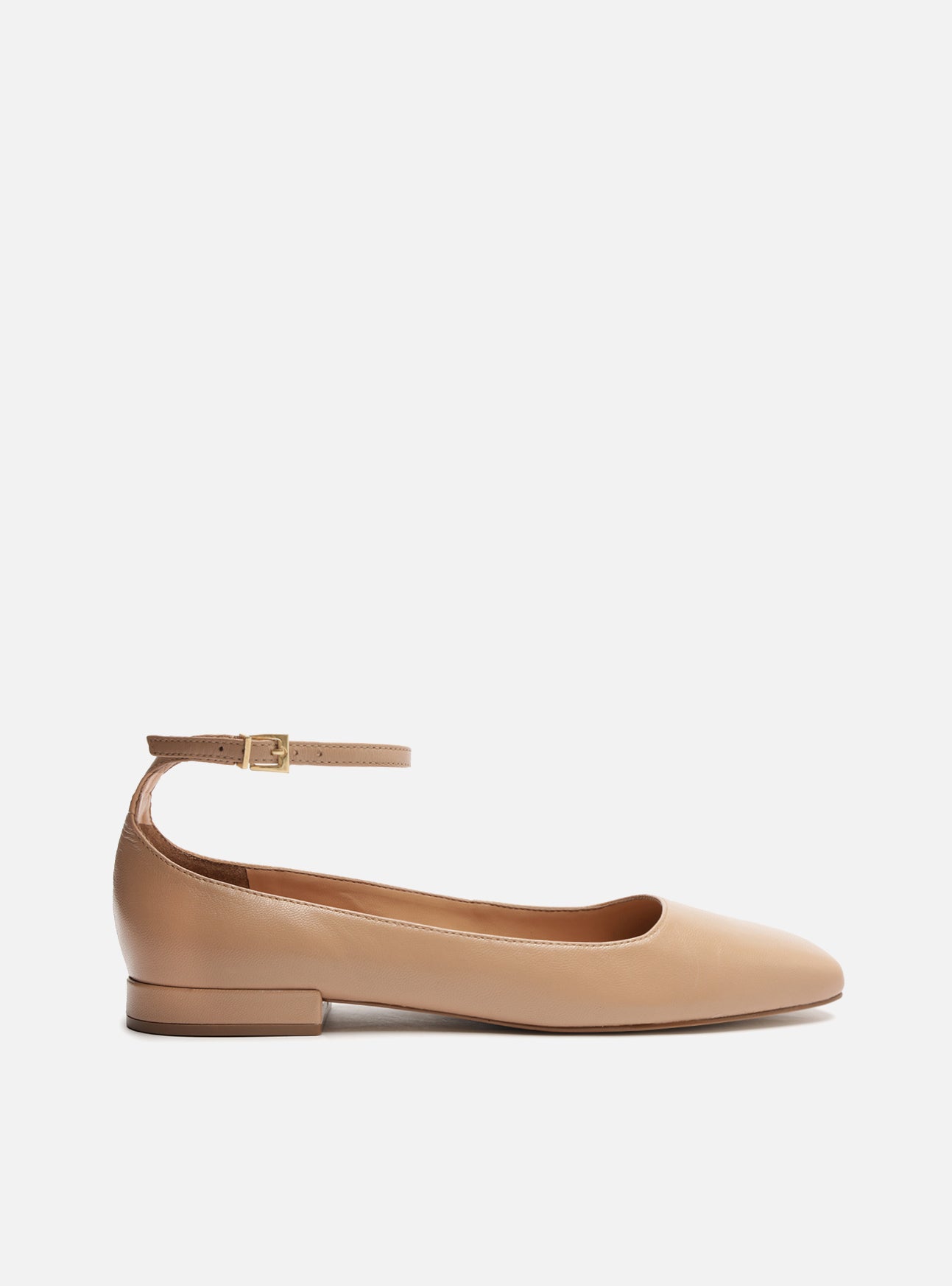 Aubrey Beige Genuine Leather Ballet Arezzo