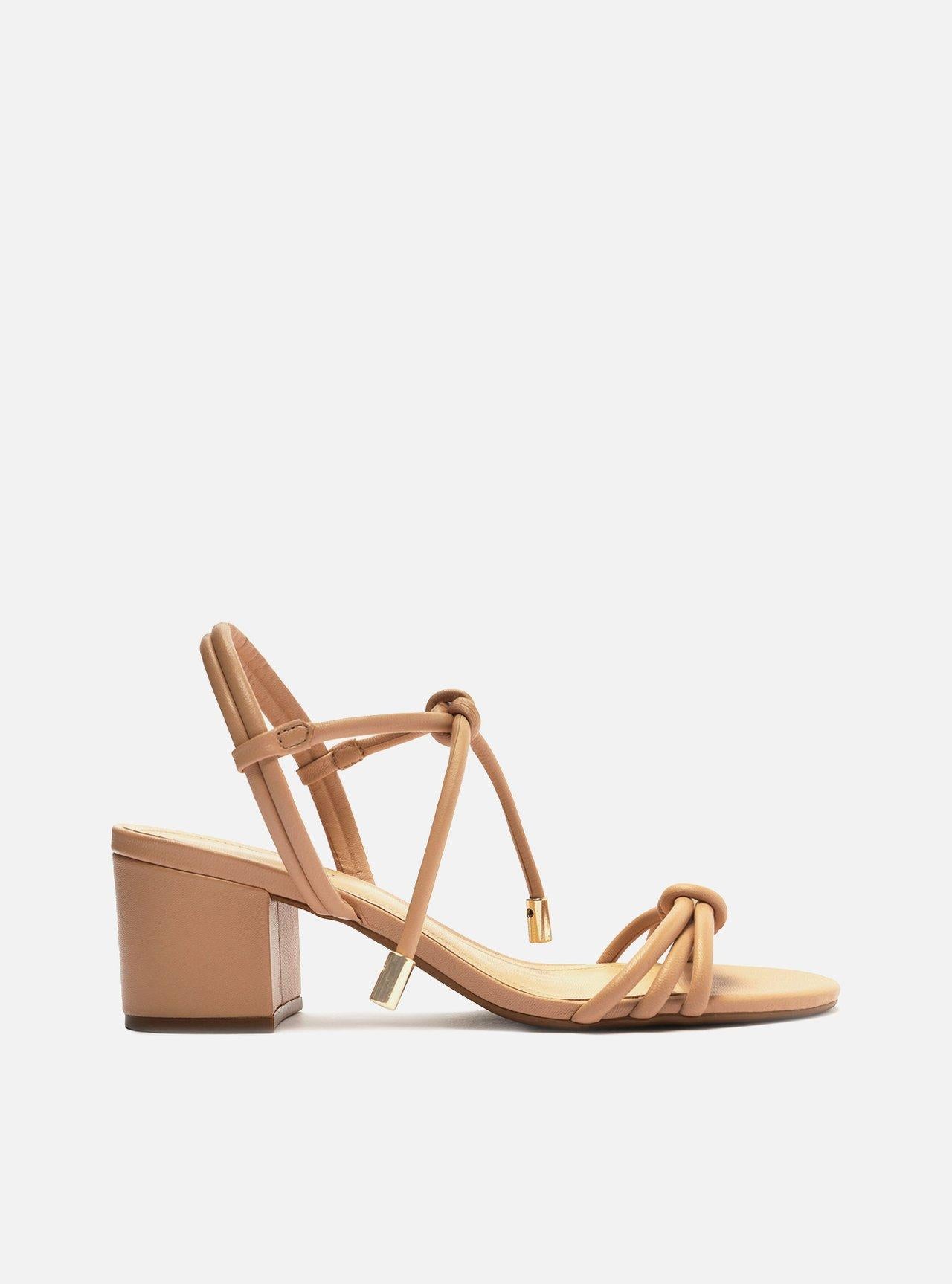 Arezzo Women's Camila Beige Mid Block Sandal - Block Heel Sandals ...