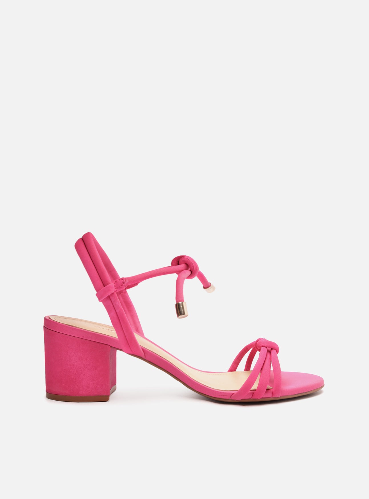 Camila Pink Mid Block Genuine Leather Sandal – Arezzo