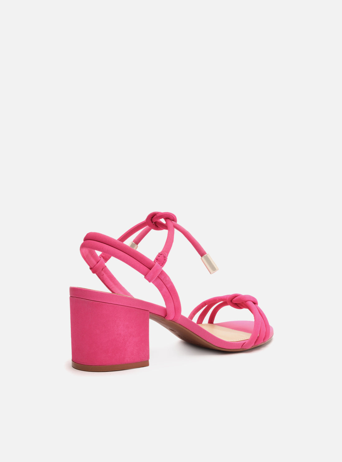 Camila Pink Mid Block Genuine Leather Sandal Arezzo 6633