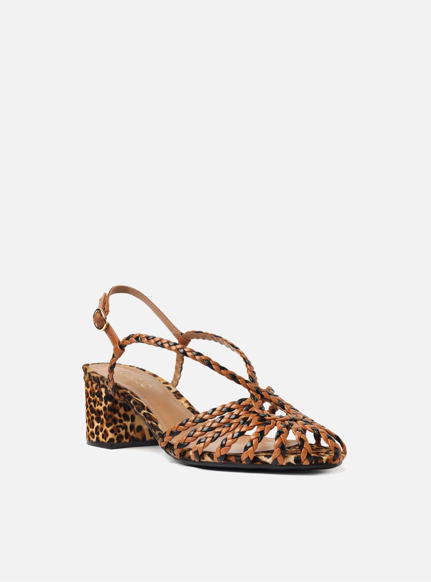 Paola Mid Block Sandal | Animal Print