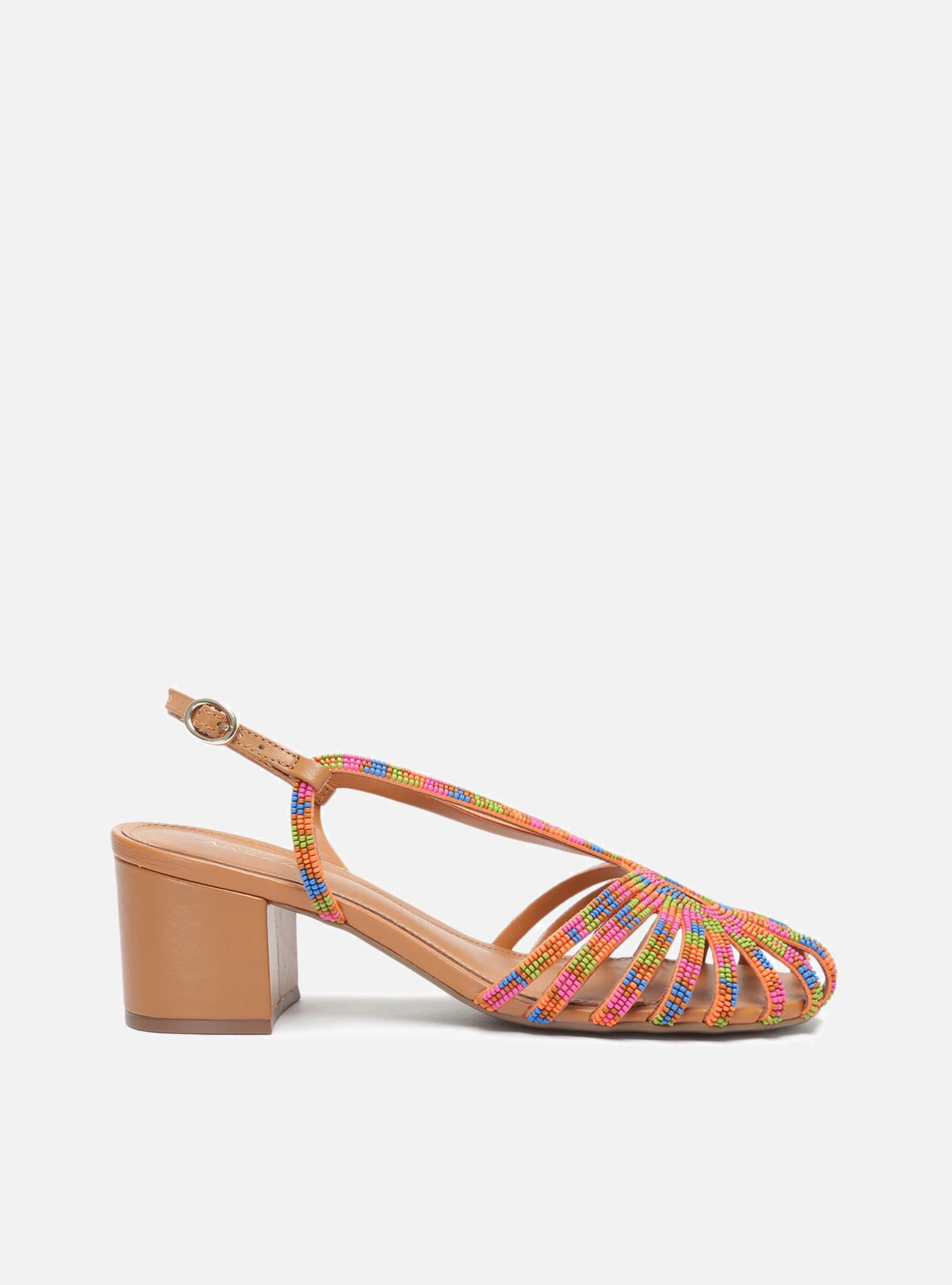 Multicolor block best sale heel sandals