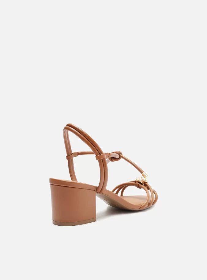 Camila Gold Knot Mid Block Sandal