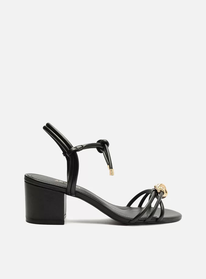 Camila Gold Knot Mid Block Sandal