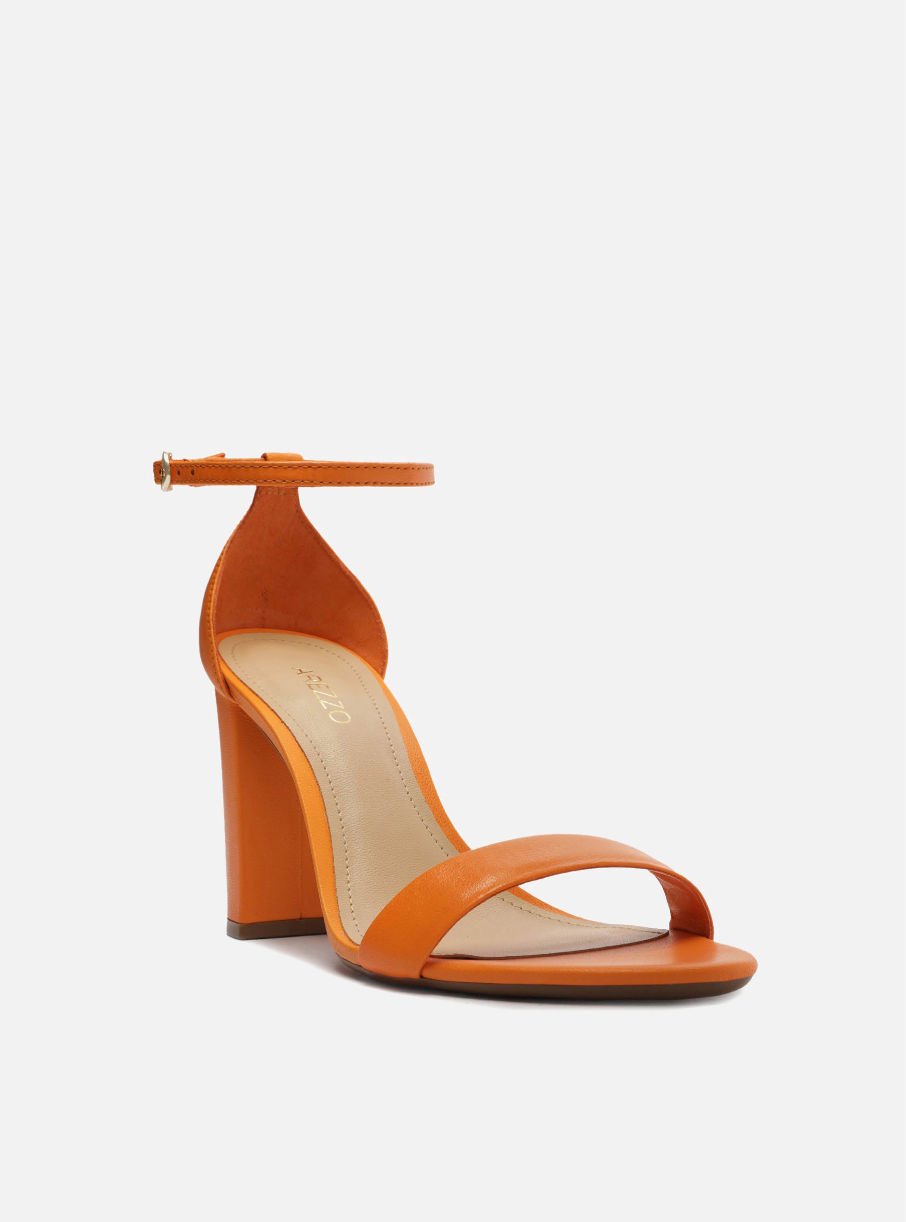 Orange sandals block heel best sale