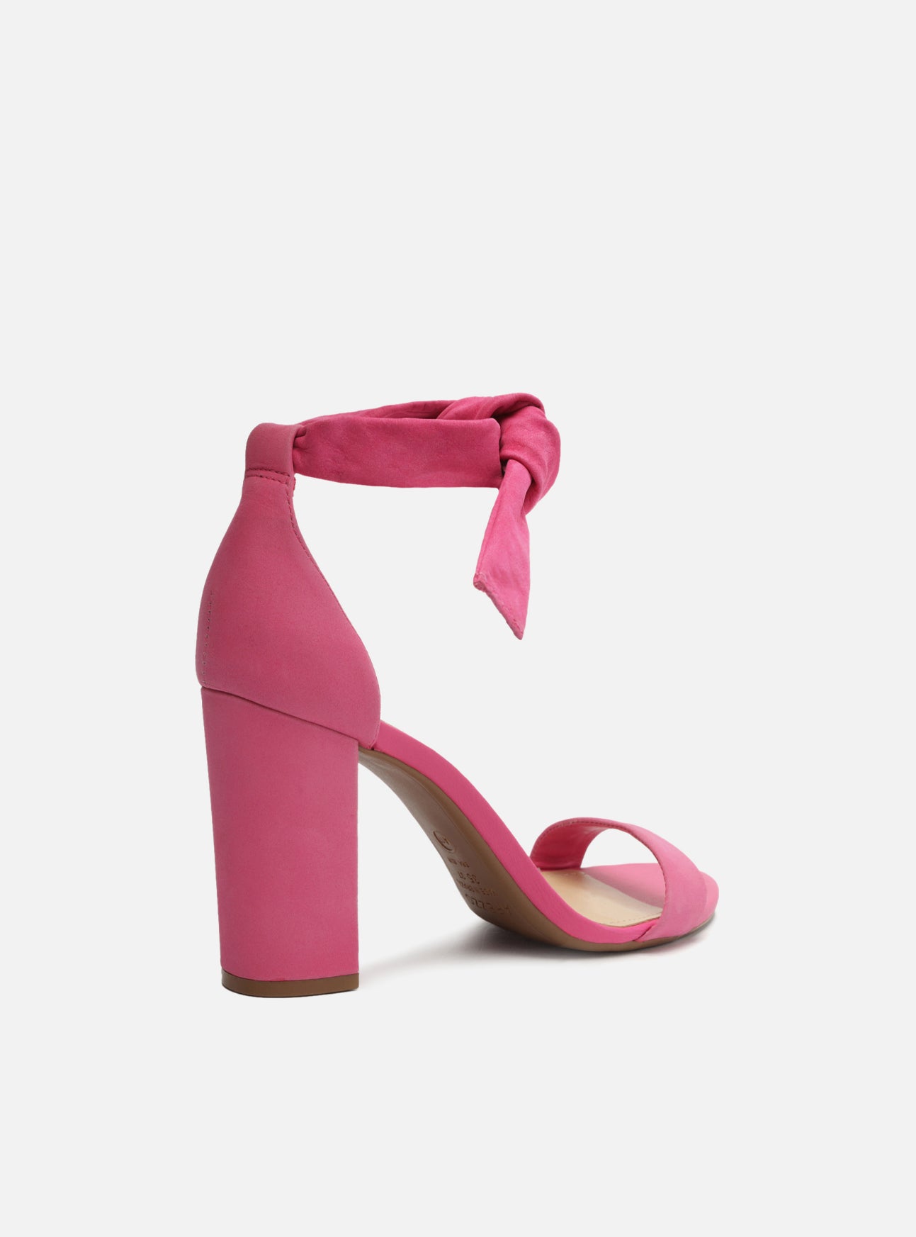 Addison Pink High Block Genuine Leather Sandal Arezzo