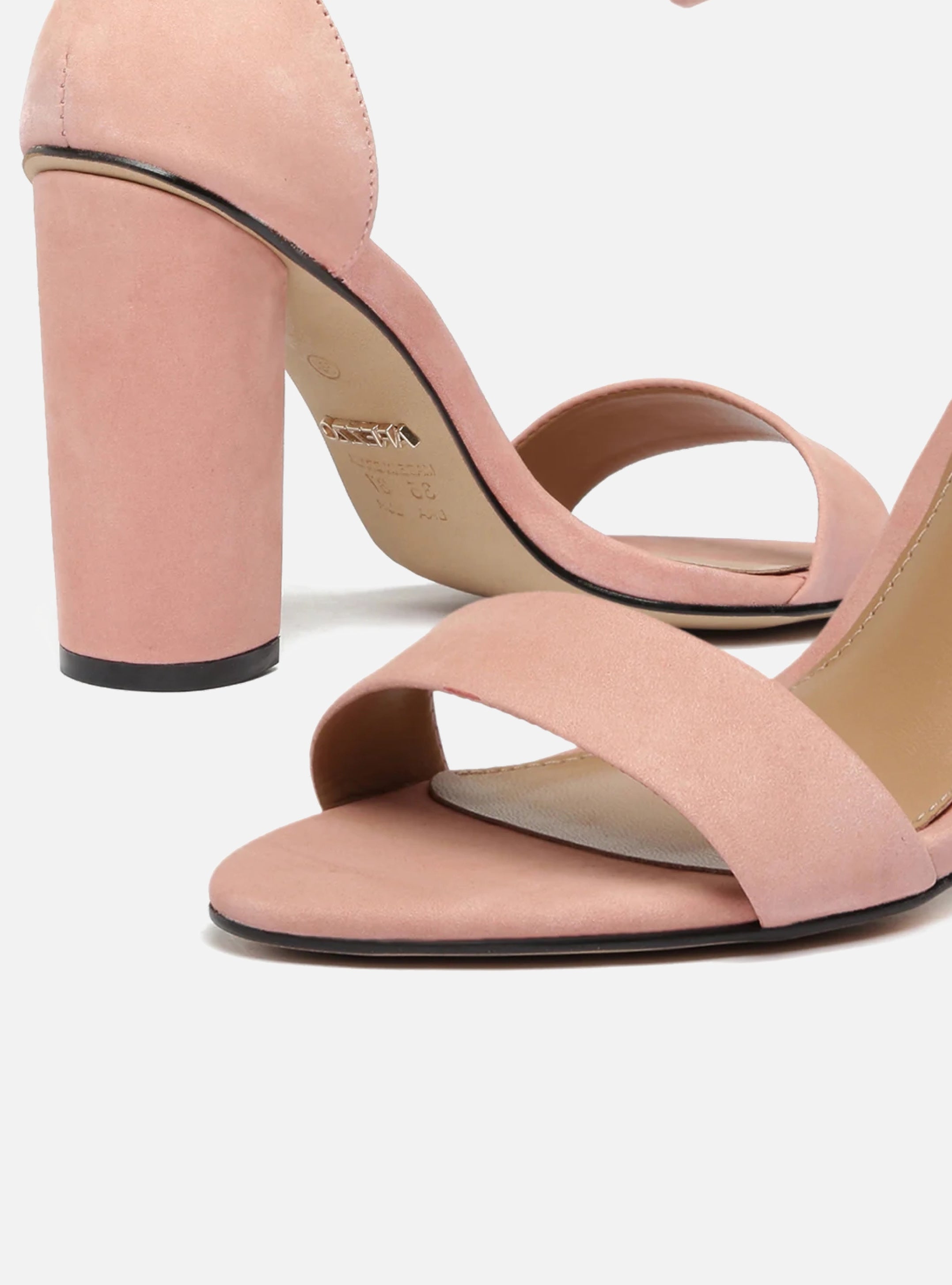 Pink suede shops block heel sandals