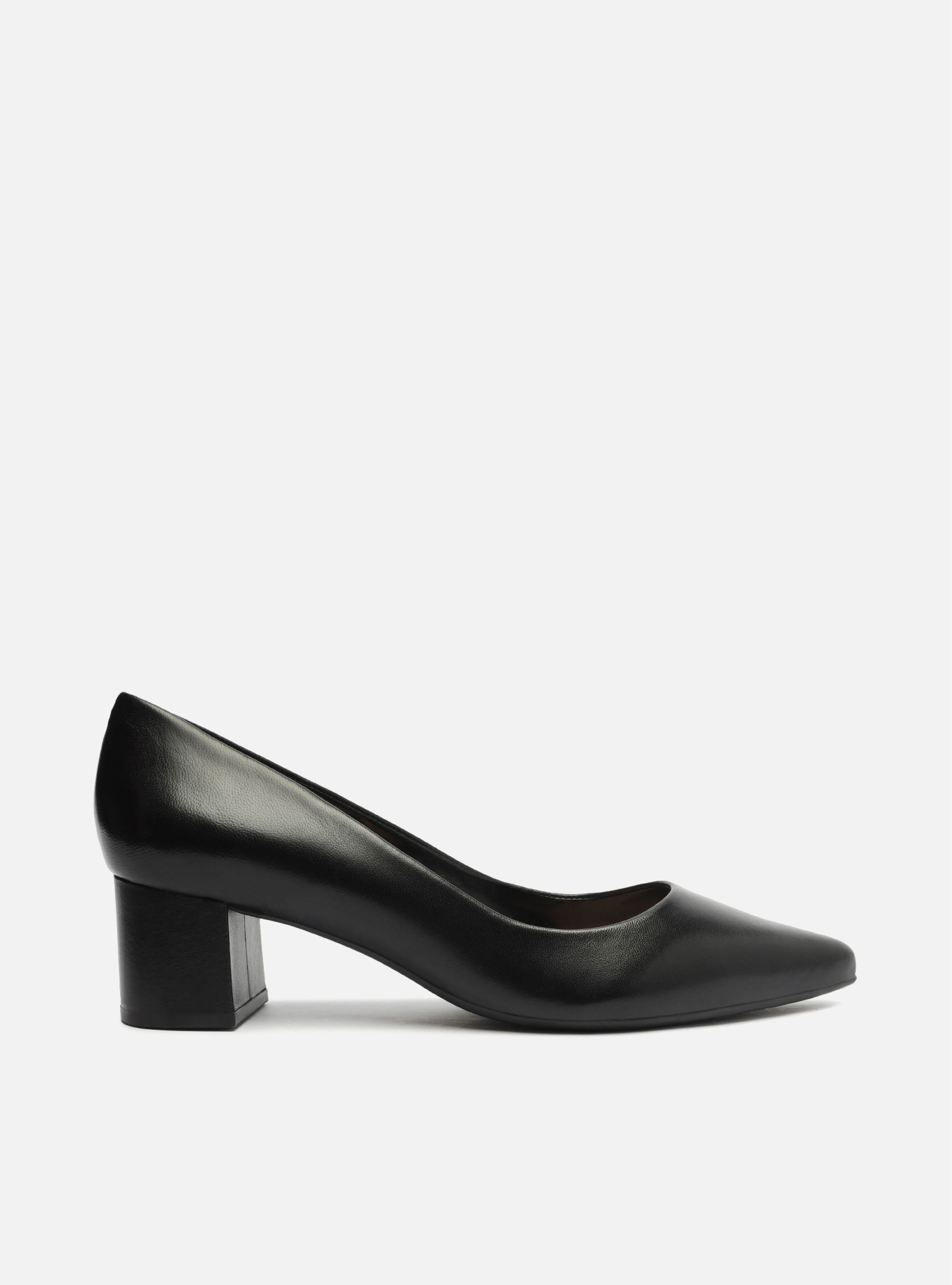 Mariah Black Mid Block Genuine Leather Pump – Arezzo