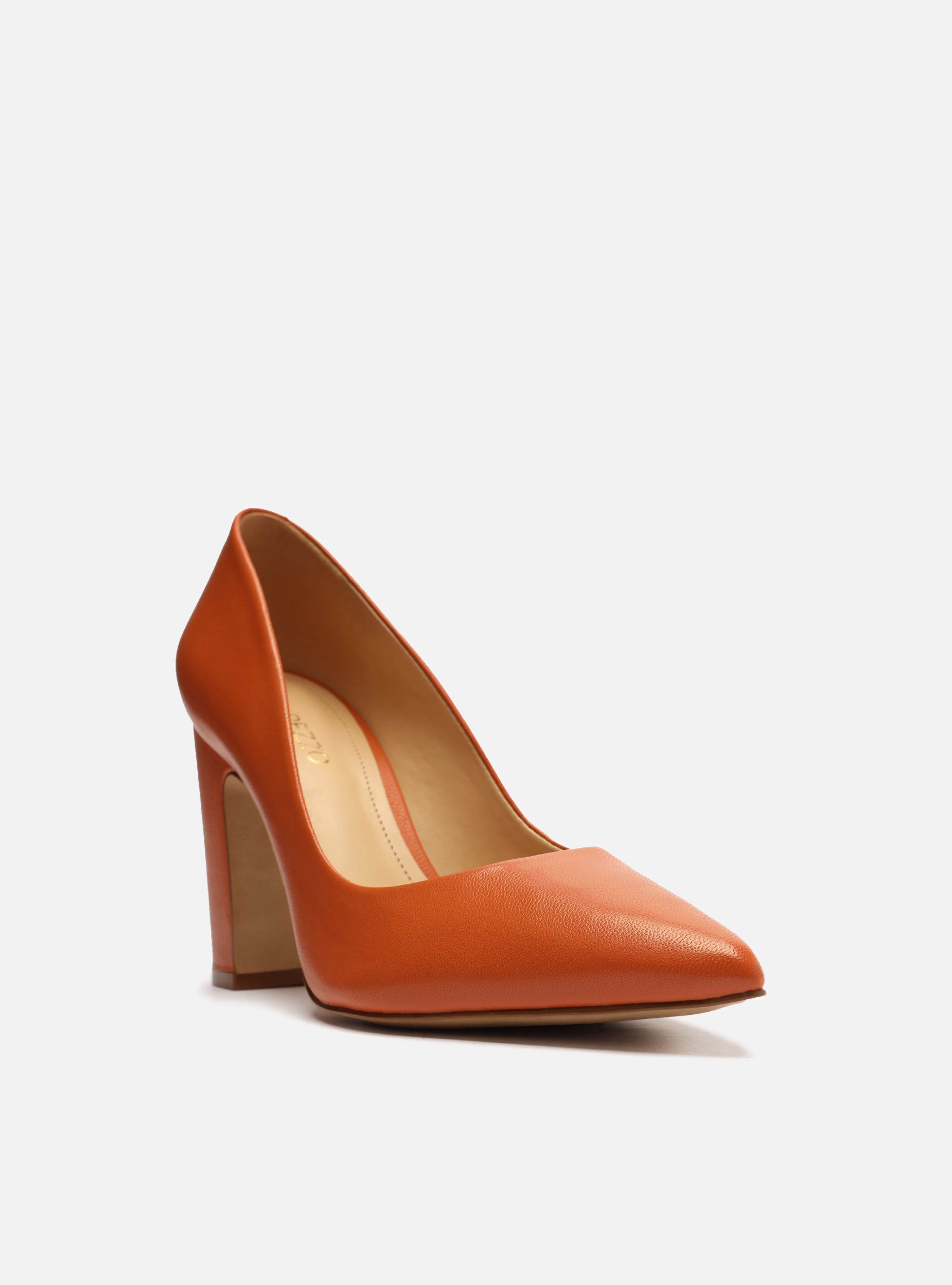 Orange block heel pumps hotsell