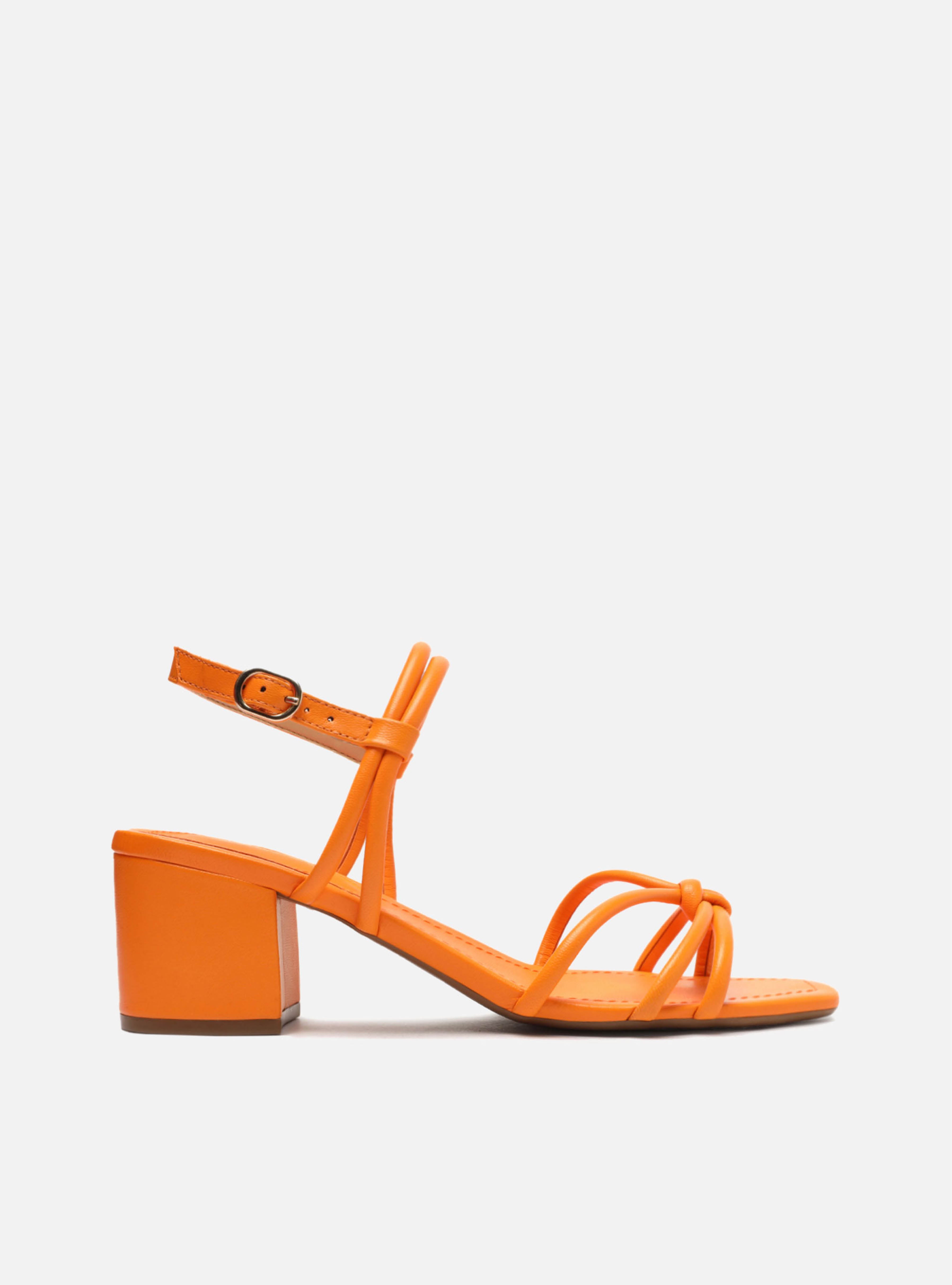 Celestina Orange Low Block Sandal - Orange Sandals - Block Heels – Arezzo