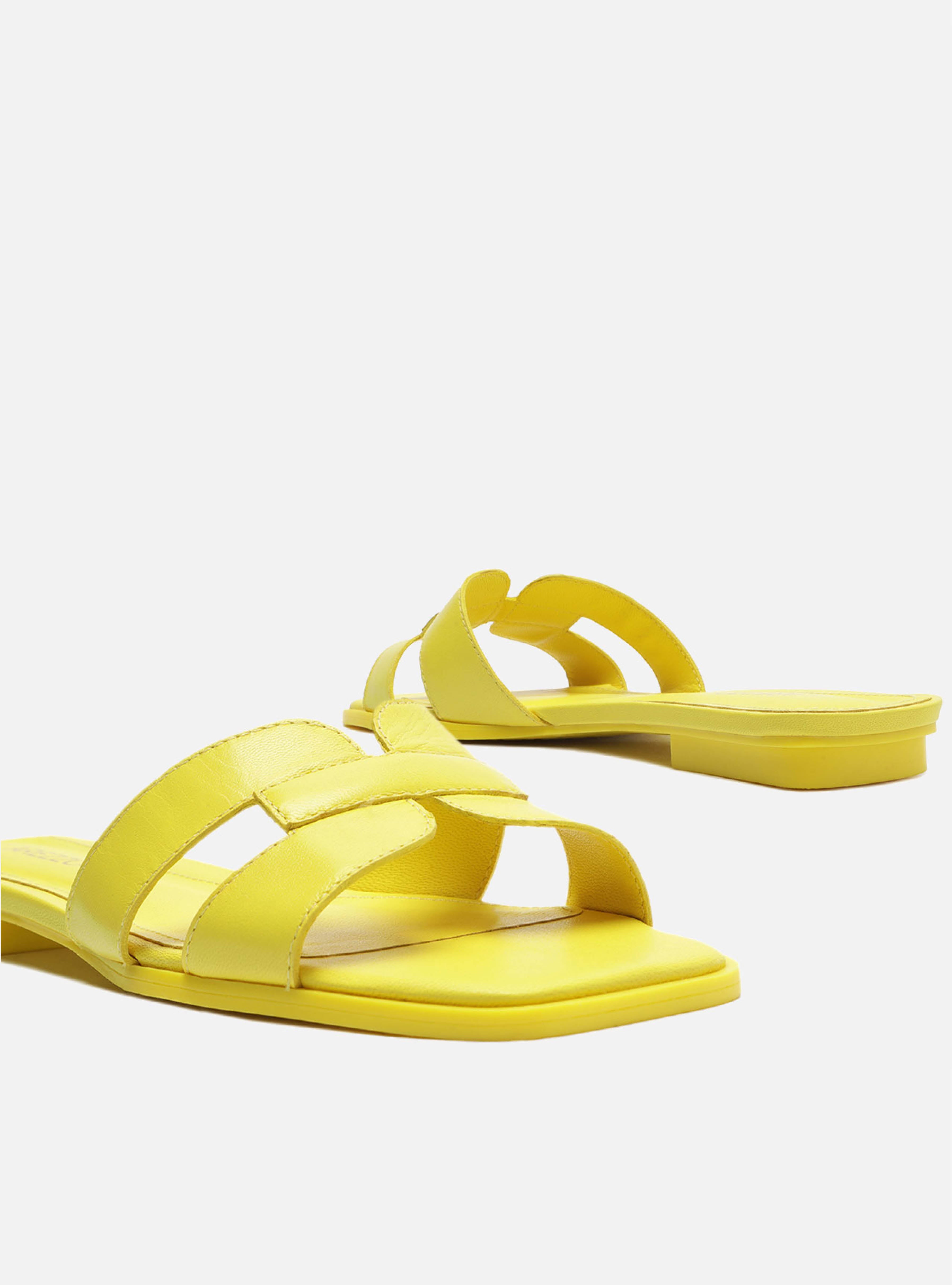 Yellow hot sale flat sandals