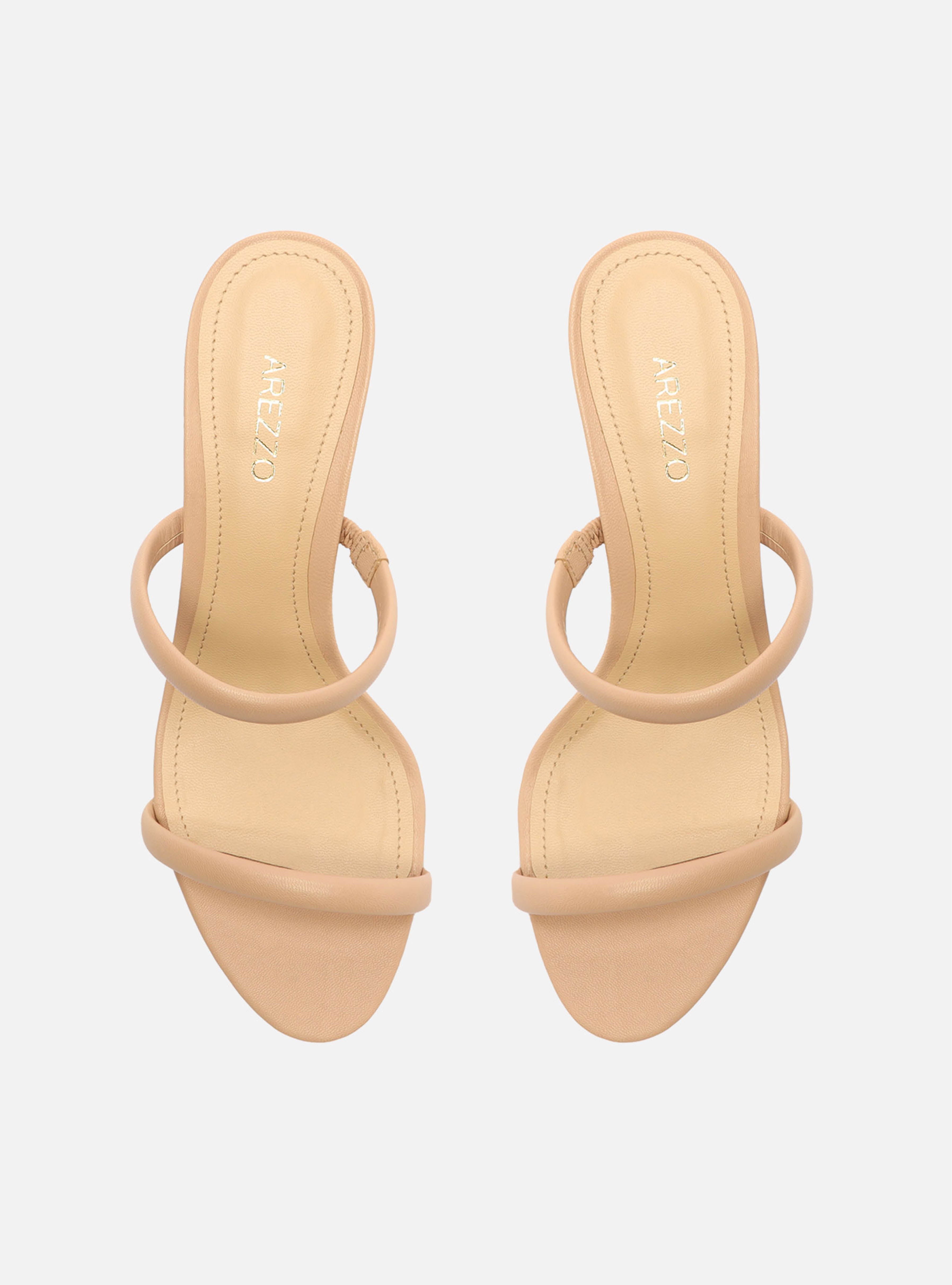 Nude strappy sandals mid heel best sale