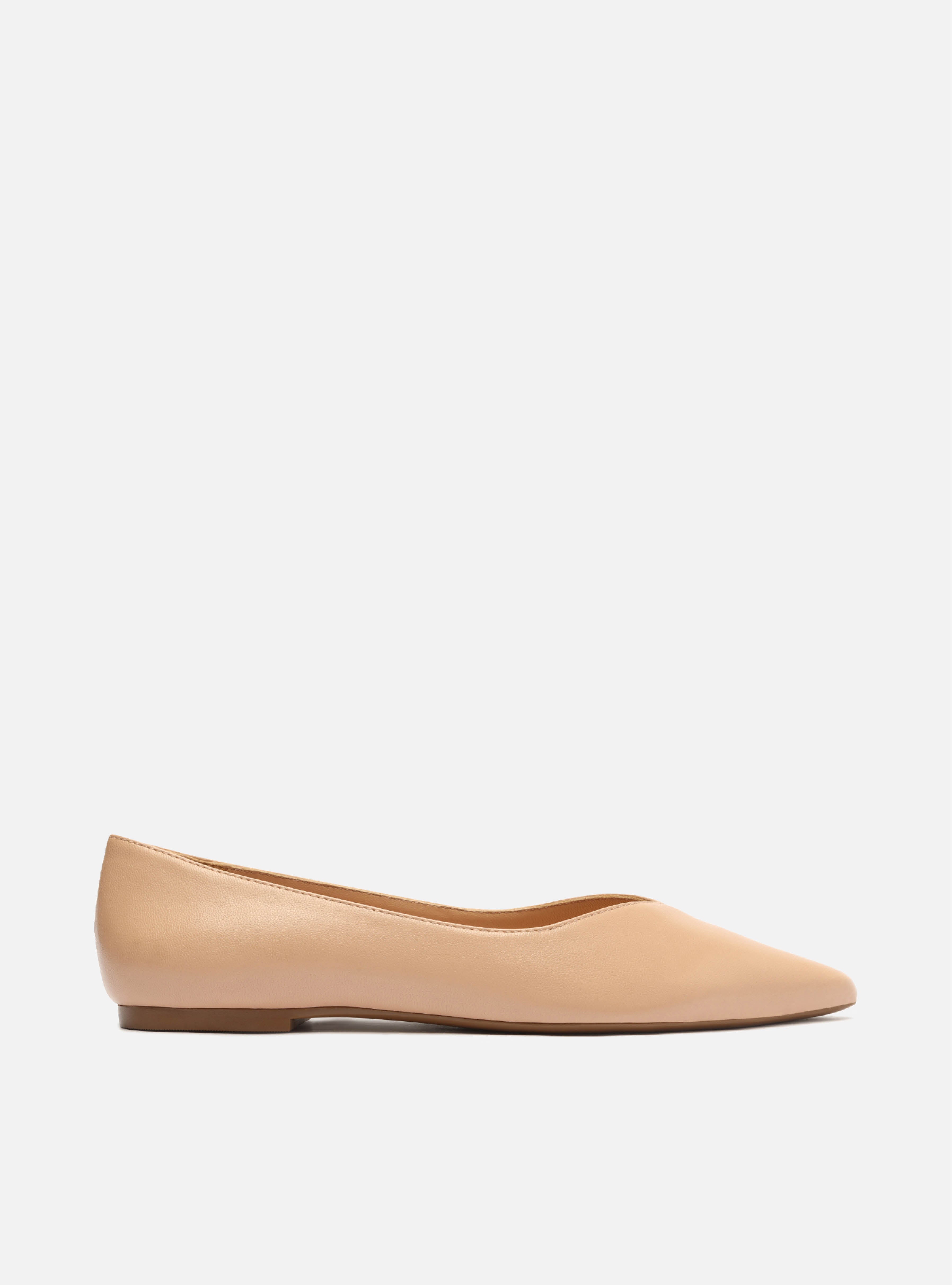 Amelia Beige Genuine Leather Ballet – Arezzo