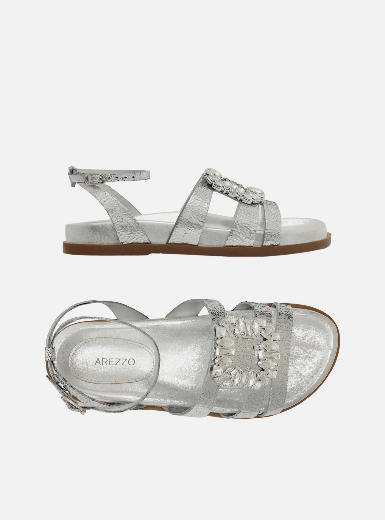 Silver glitter best sale sandals flat