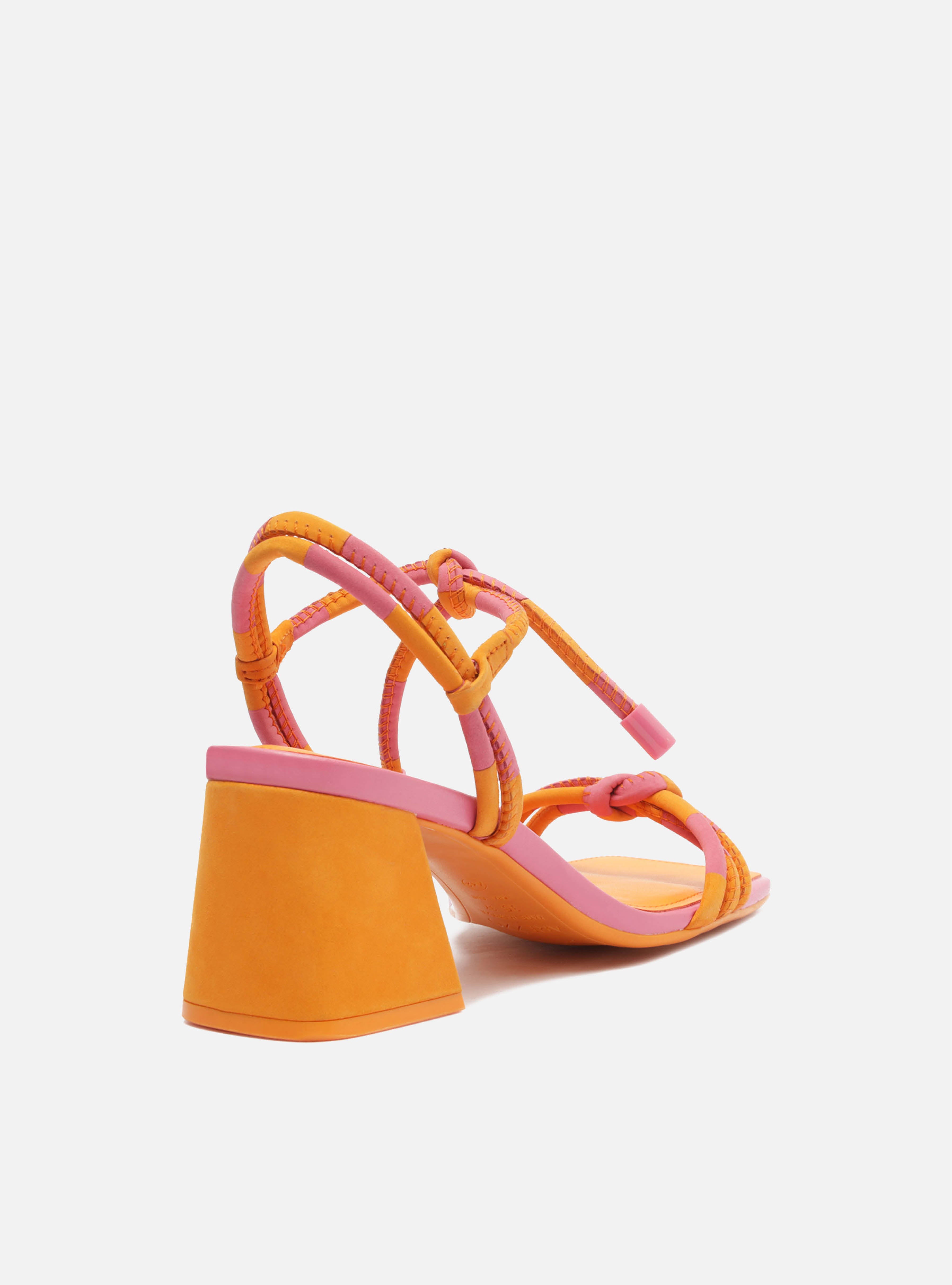 Block heel outlet orange sandals