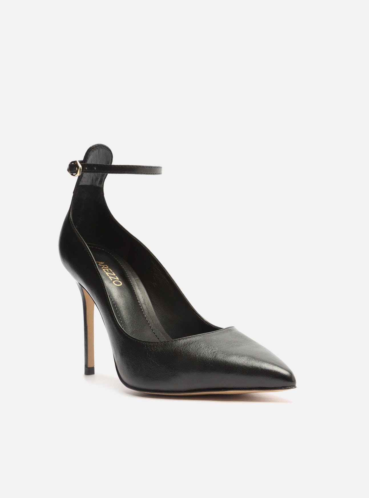 Zoey Black High Stiletto Genuine Leather Pump – Arezzo