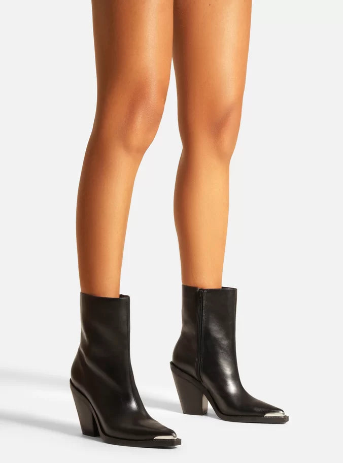 3 inch black booties best sale