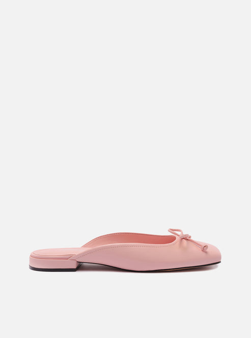 Jordyn Pink Leather Mule - Flat Slip On Shoes – Arezzo