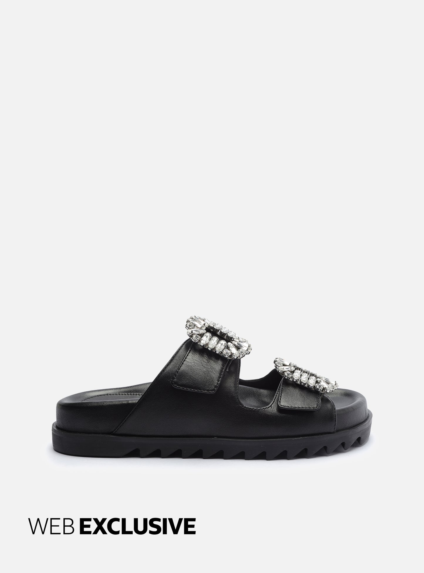 Paisley Black Flat Genuine Leather Sandal – Arezzo