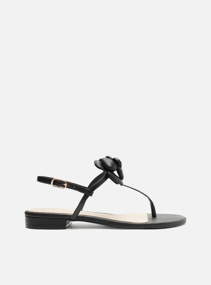 Ivory Low Block Sandal