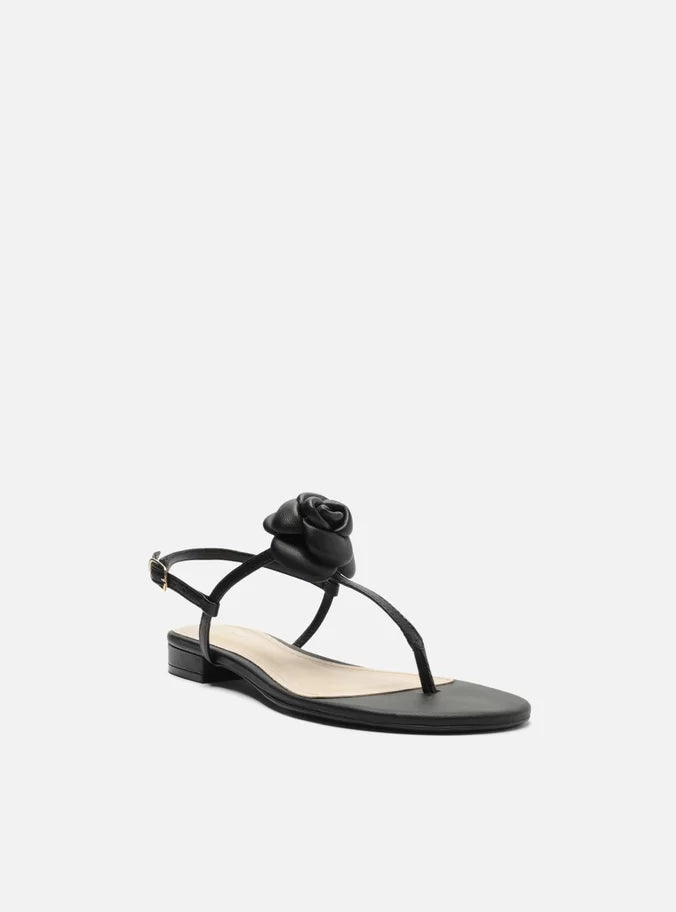 Ivory Low Block Sandal