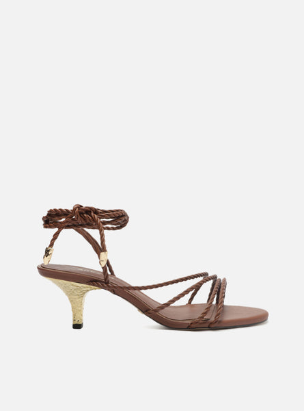 The Campaign Brown Strappy Kitten Heel Sandal - Arezzo