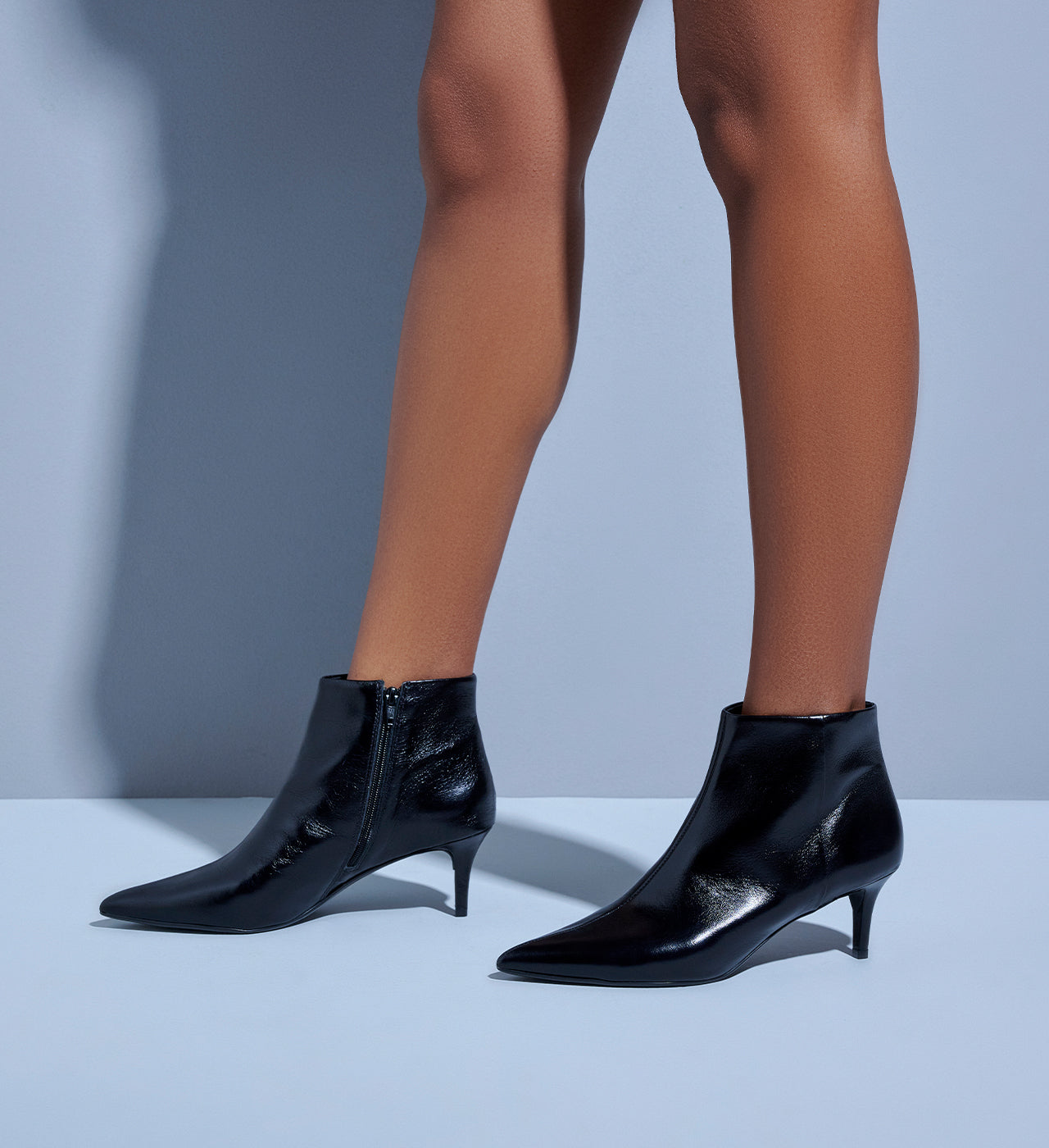 Black Ankle Boots Kitten Heel Rafaella Leather Bootie Arezzo