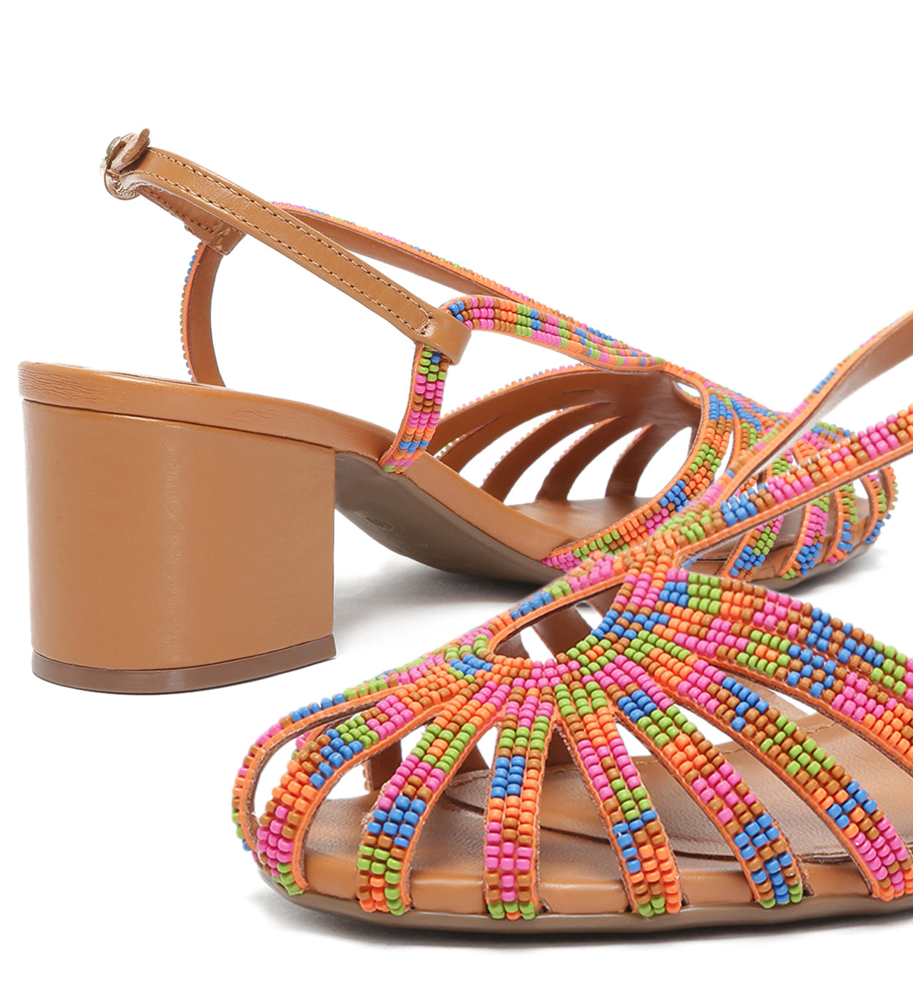 Paola Mid Block Sandal Multicolor Block Heel Sandals Arezzo